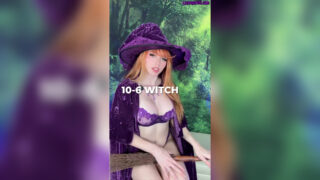 Amouranth – Witch Roleplay With Broomstick Riding Action